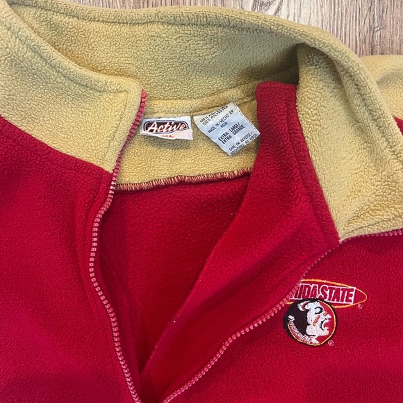 Vintage Florida State Seminoles Sweatshirt Mens XL Red Gold Fleece 1/4 Zip NCAA - Picture 3 of 4